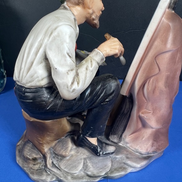 Vintage LEFTON Old Painter at His Canvas Beautiful Sculpture,Made In Japan #7800 - Picture 13 of 15